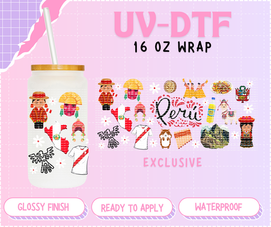 Peru - 16 Oz UV DTF Wrap