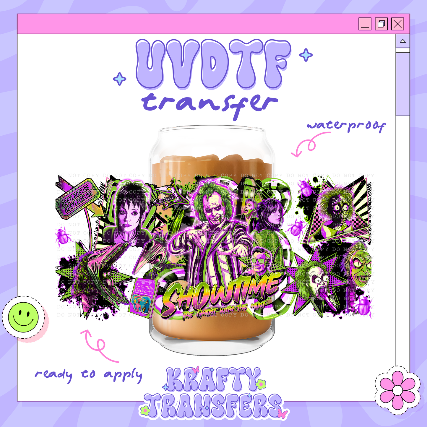 Spooky It's Showtime Beetle - 16oz Glass Wrap