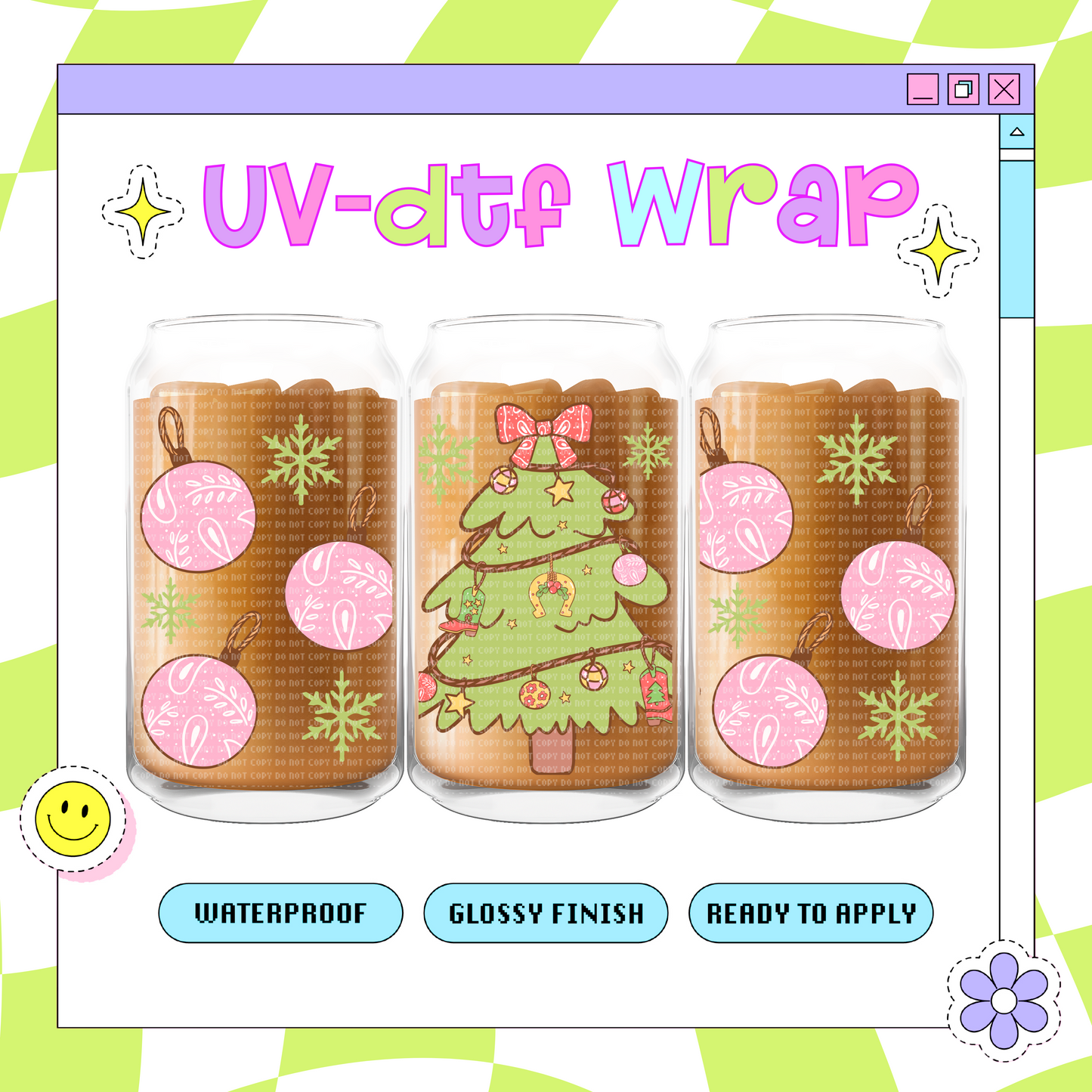 Xmas Tree - 16 oz Glass Wrap