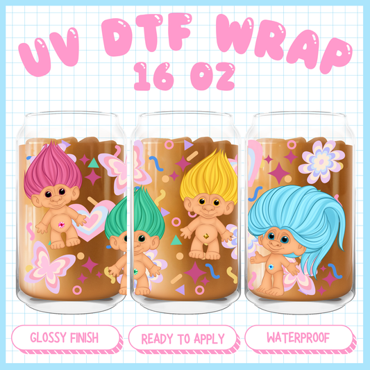 Cute Trolls
 - 16 oz UV DTF WRAP