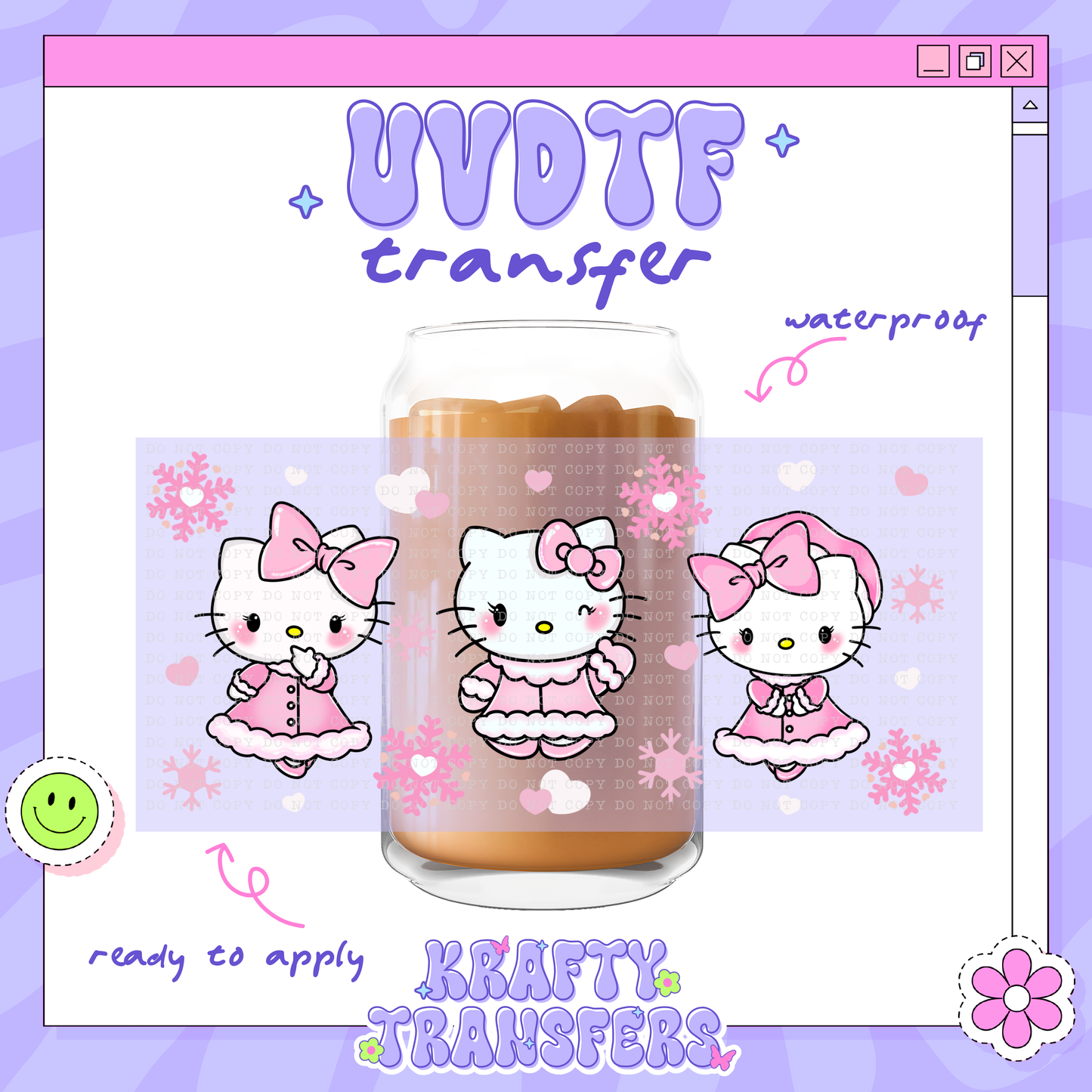 Kawaii Pink Xmas - 16oz Glass Wrap