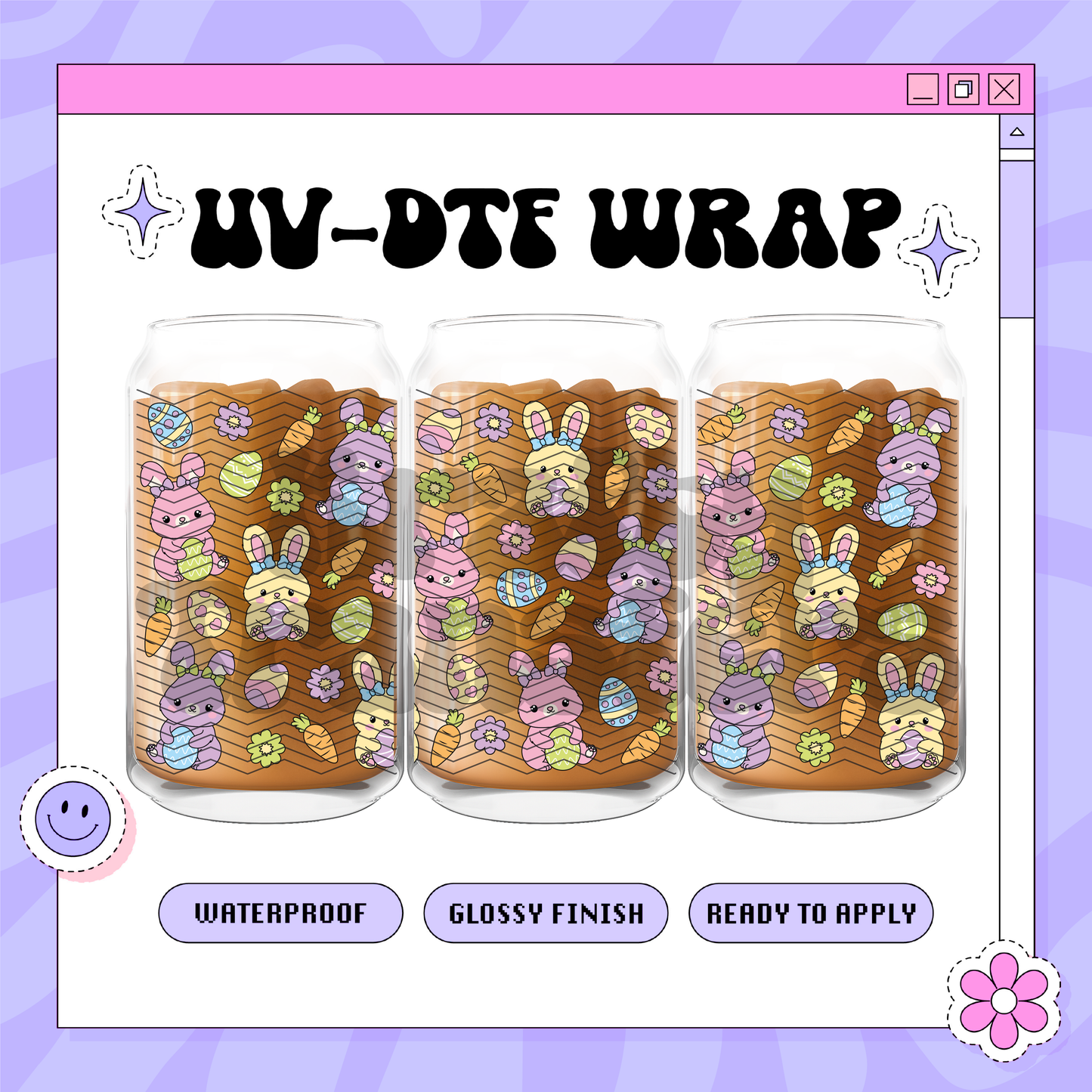 Easter Bunnies - 16oz Glass Wrap