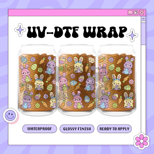 Easter Bunnies - 16oz Glass Wrap