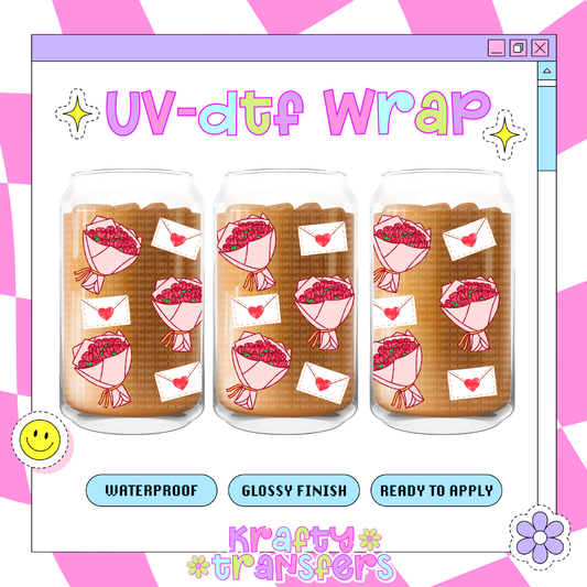 Flowers & Cards Vday - 16 oz Glass Wrap