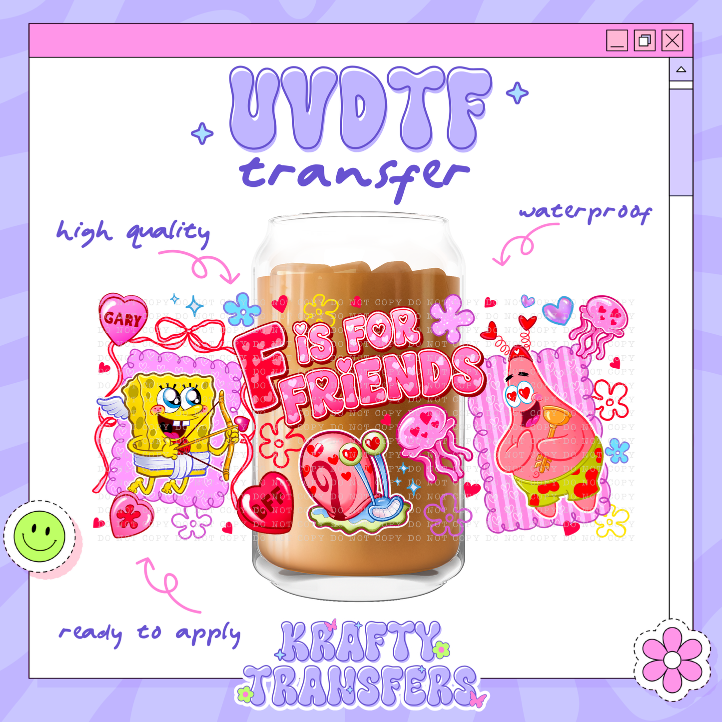 Sponge Valentines - 16oz Glass Wrap
