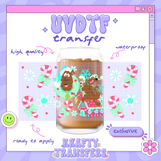 Scoob & Shags Xmas - 16oz Glass Wrap