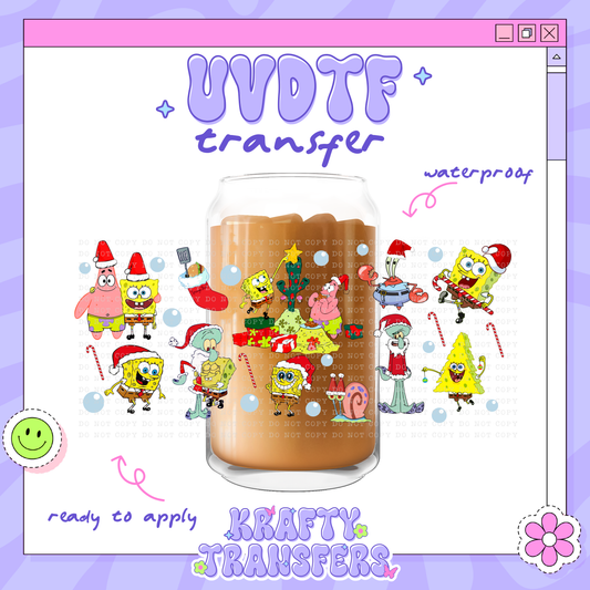 Xmas Spongey - 16oz Glass Wrap