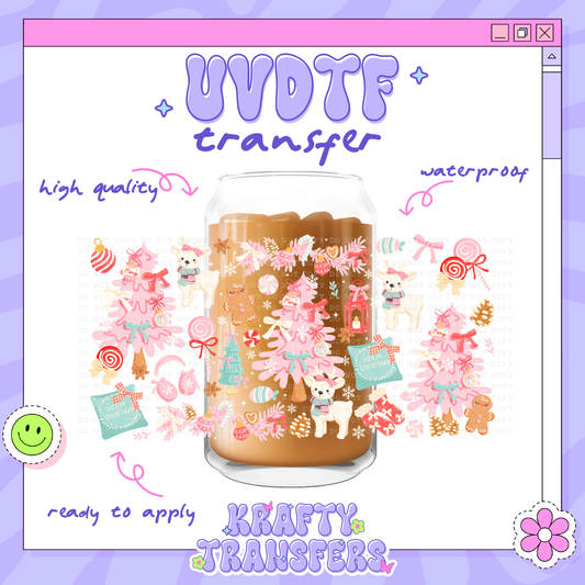 Jolly Pink Holidaze - 16oz Glass Wrap