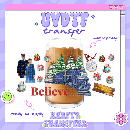 Holiday Train - 16oz Glass Wrap