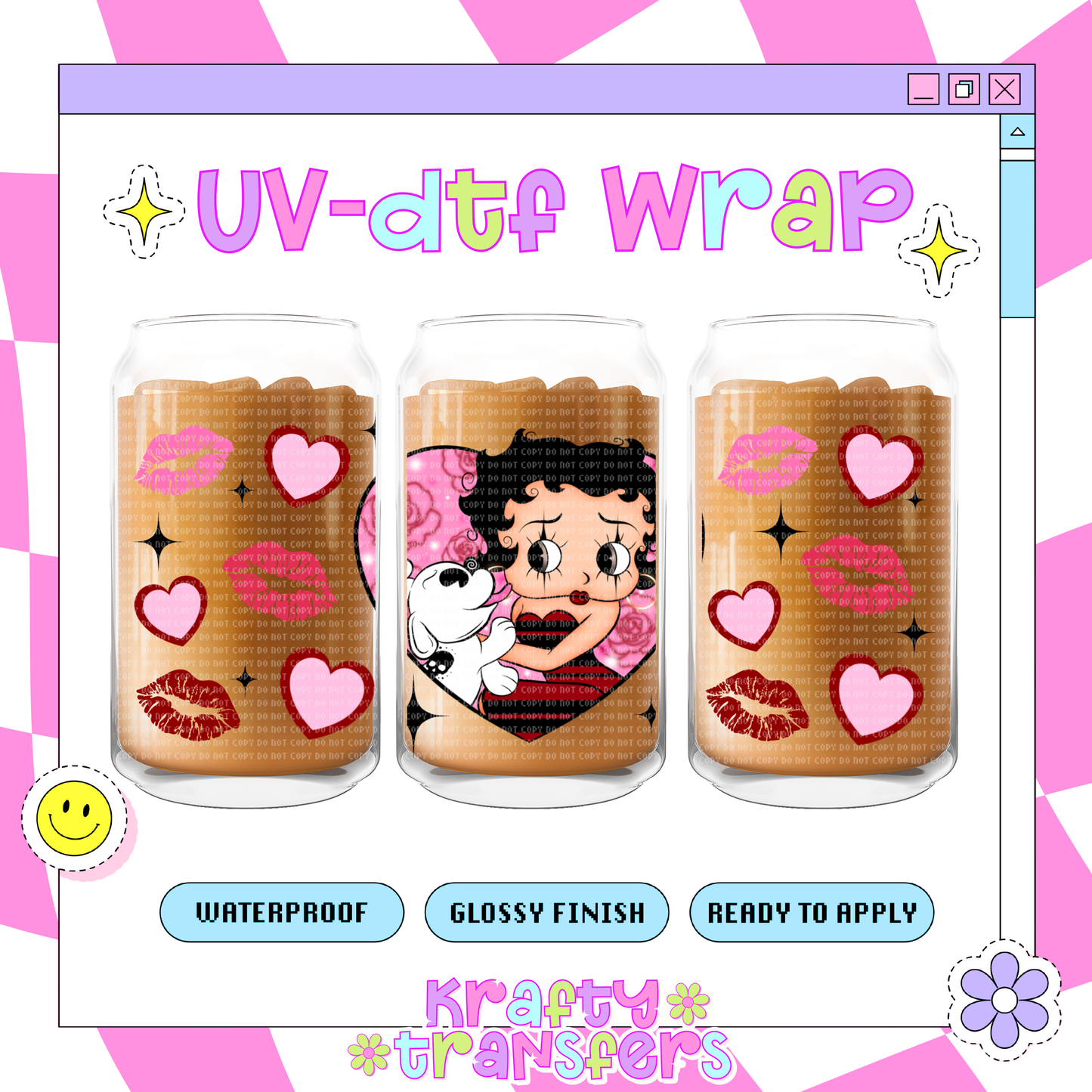 Betty Love Vday - 16 oz Glass Wrap