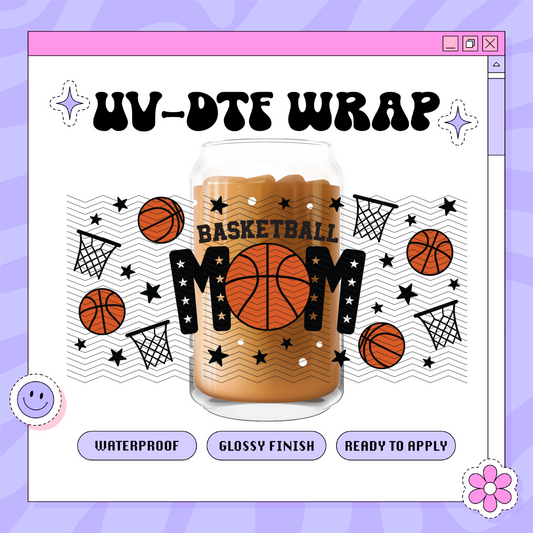Sport Basketball Mom - 16oz Glass Wrap