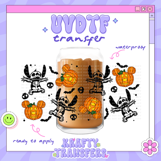 Dis Spooky Alien Skelly - 16oz Glass Wrap