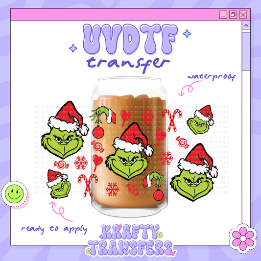 Xmas Green Monster - 16oz Glass Wrap