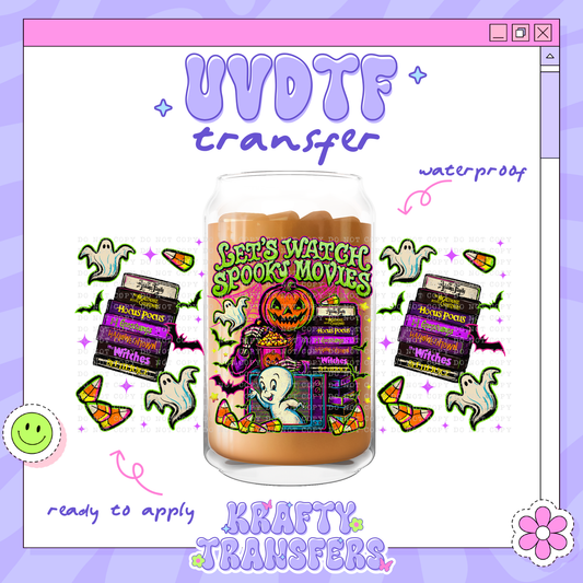 Spooky Movies Retro - 16oz Glass Wrap