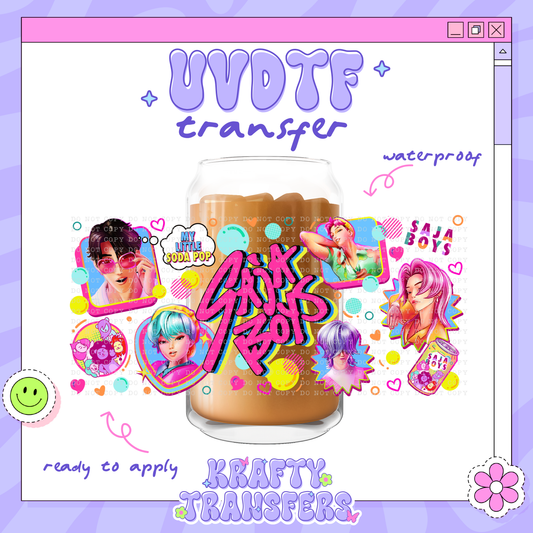 Kawaii KPop Demon - 16oz Glass Wrap
