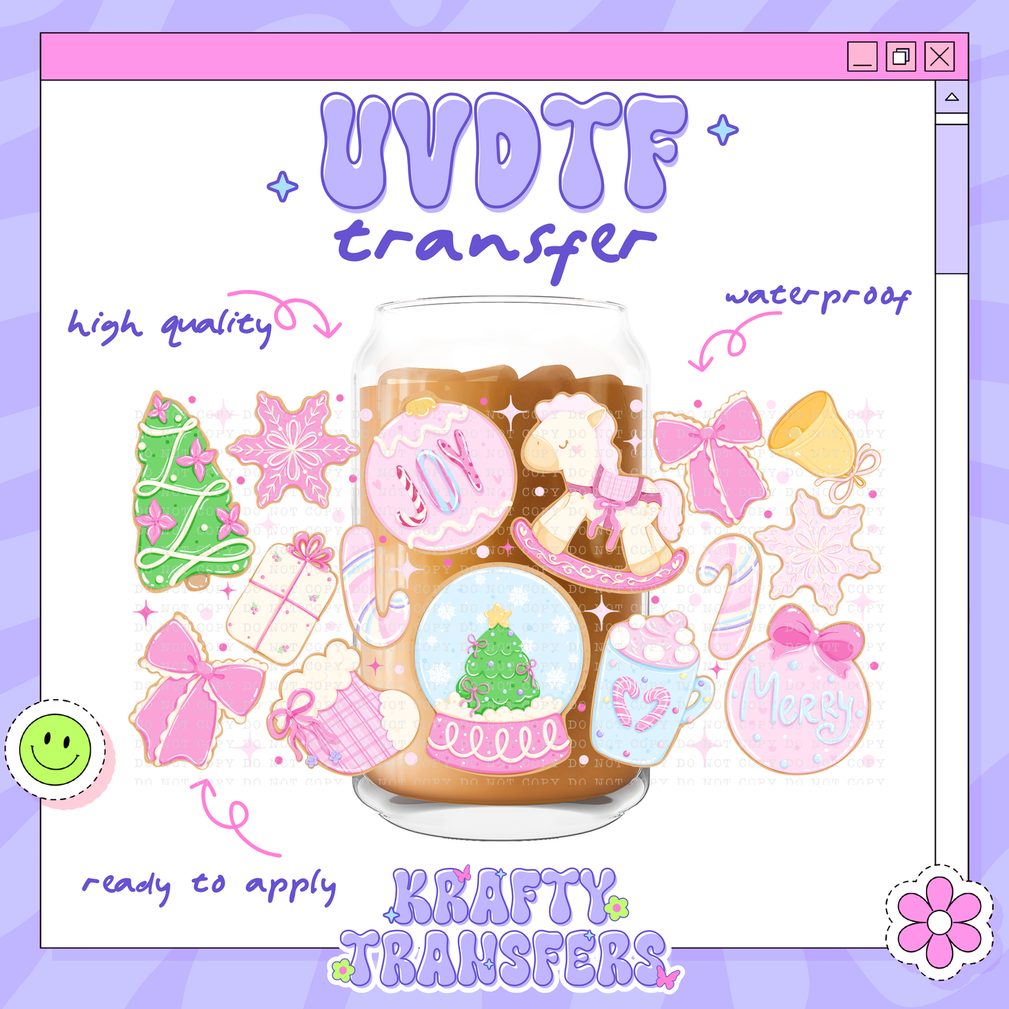 Pink Xmas - 16oz Glass Wrap