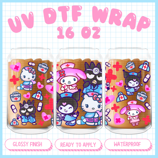 Kawaii Nurses
 - 16 oz UV DTF WRAP