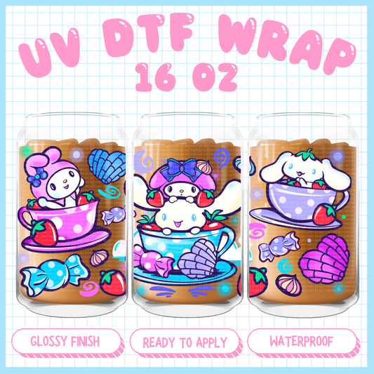 Kawaii Tea Party
 - 16 oz UV DTF WRAP
