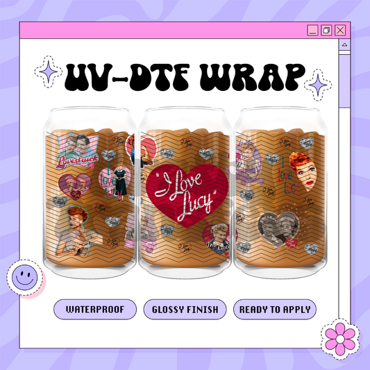 I love Lucy show- 16oz Glass Wrap