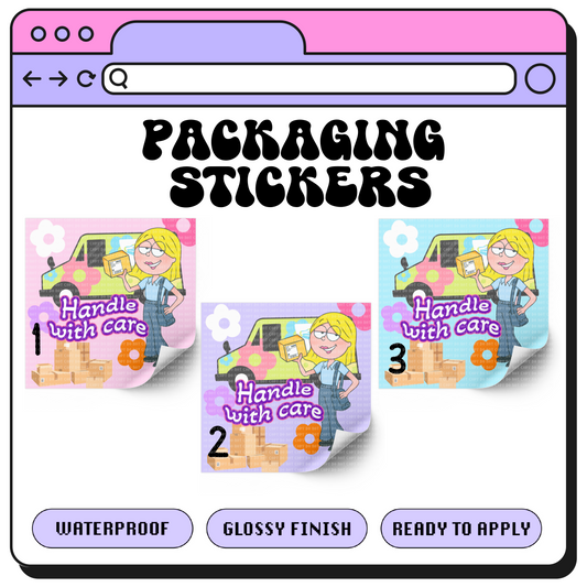 Handle with care - Sticker Packaging - 100 Stickers ( 3'' )