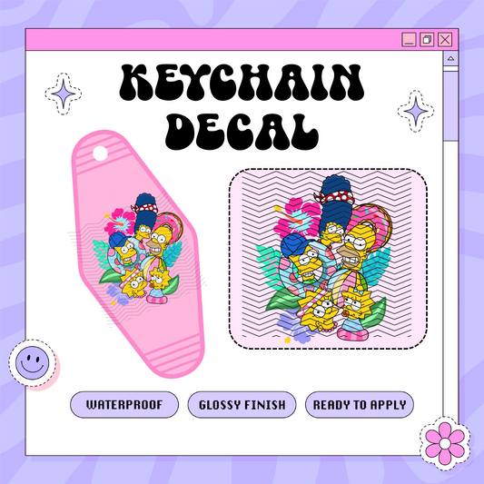 90s Simps Family- Motel Keychain Decal