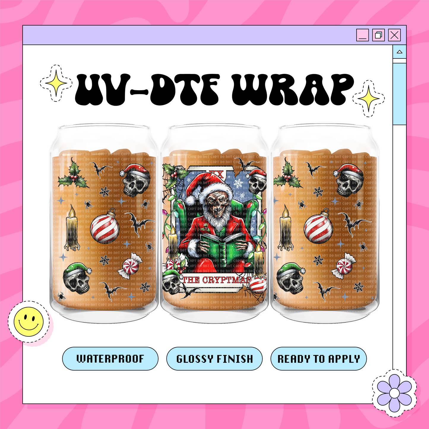 Cryptmas Tarot Xmas - 16 oz Glass Wrap
