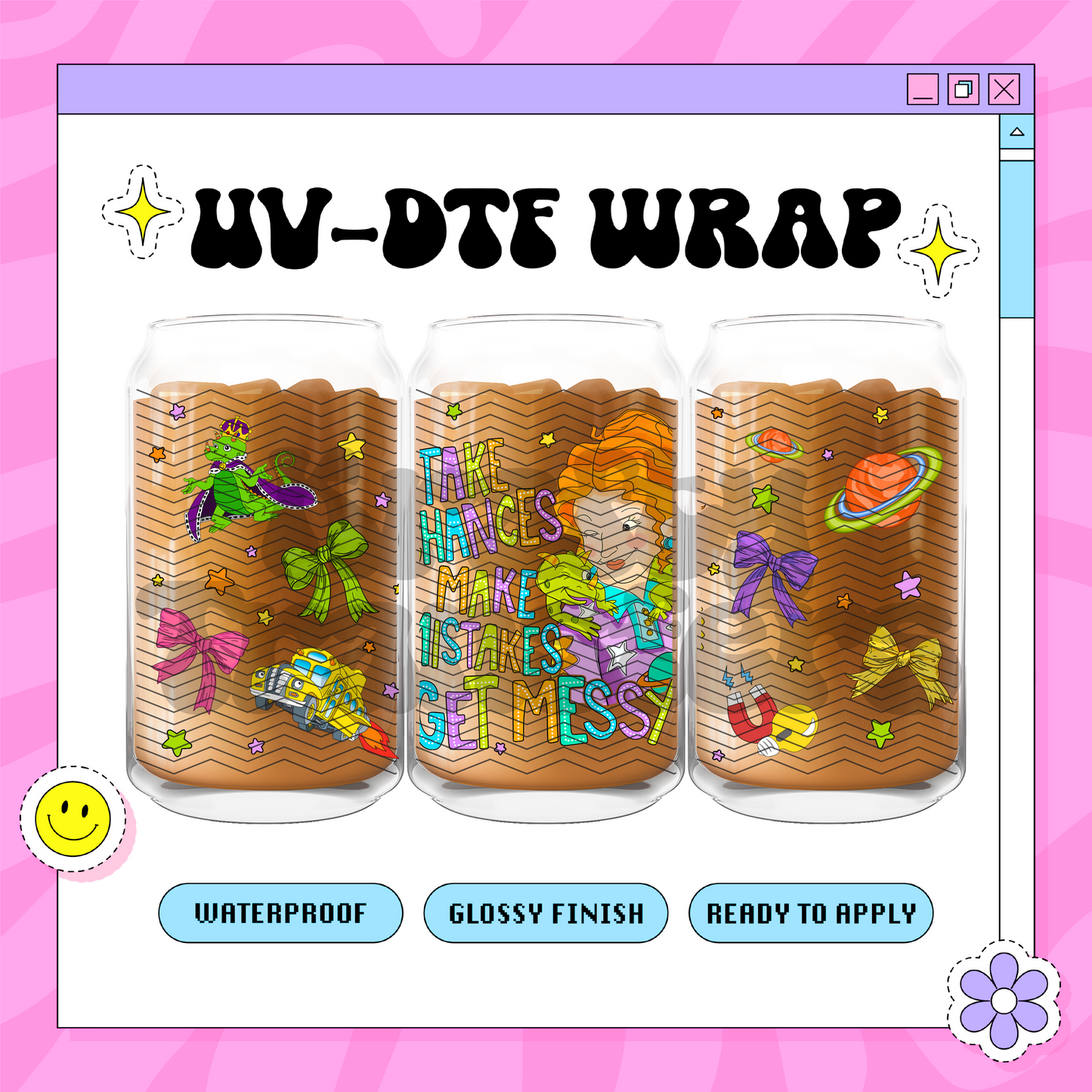 Magic School Bus Teacher - 16oz Glass Wrap