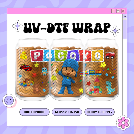 Pocoyo Show - 16oz Glass Wrap