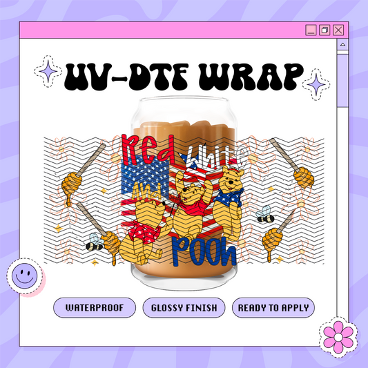Dis FOJ Hunny Bear - 16oz Glass Wrap