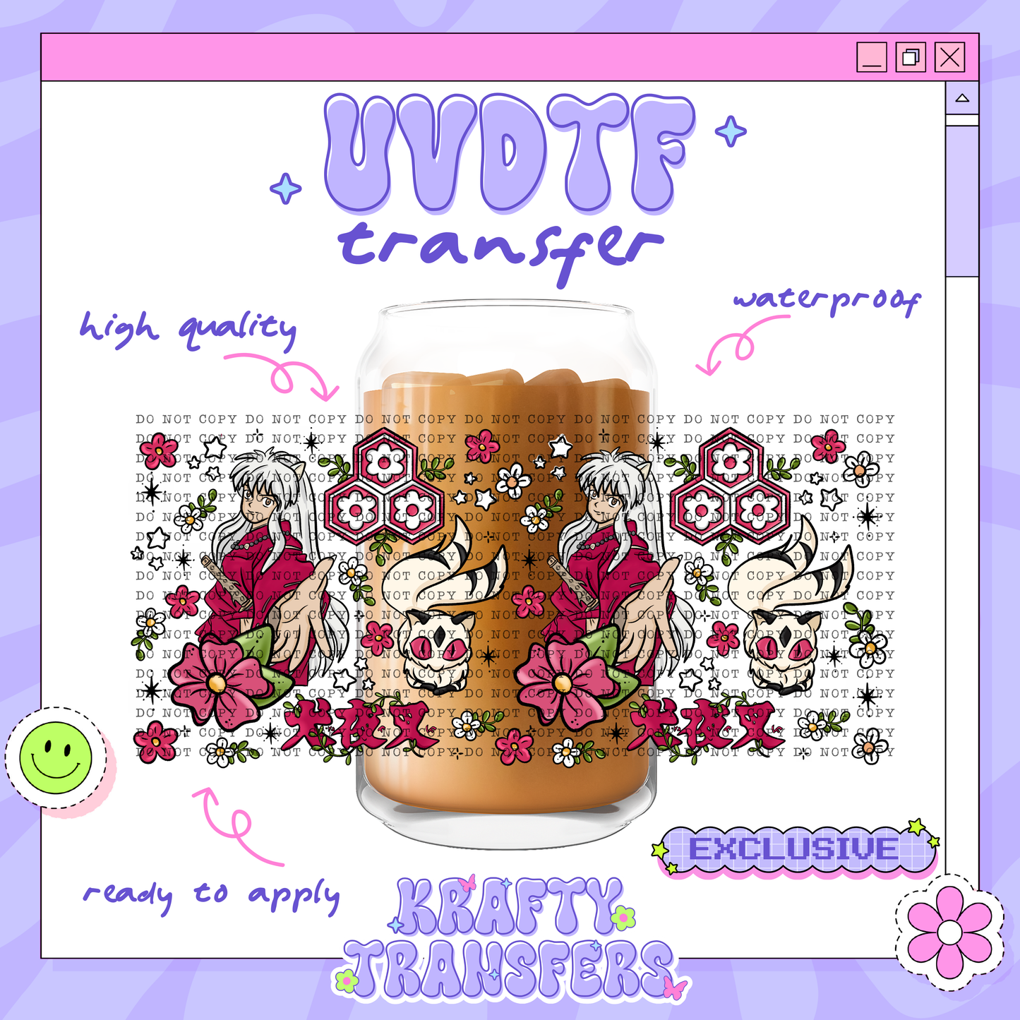 Inu Floral Exclusive | #76 | 16oz UVDTF Wrap