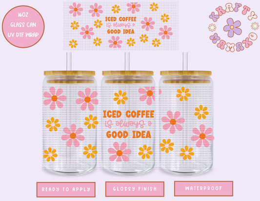 Iced coffee - 16 Oz UV DTF Wrap