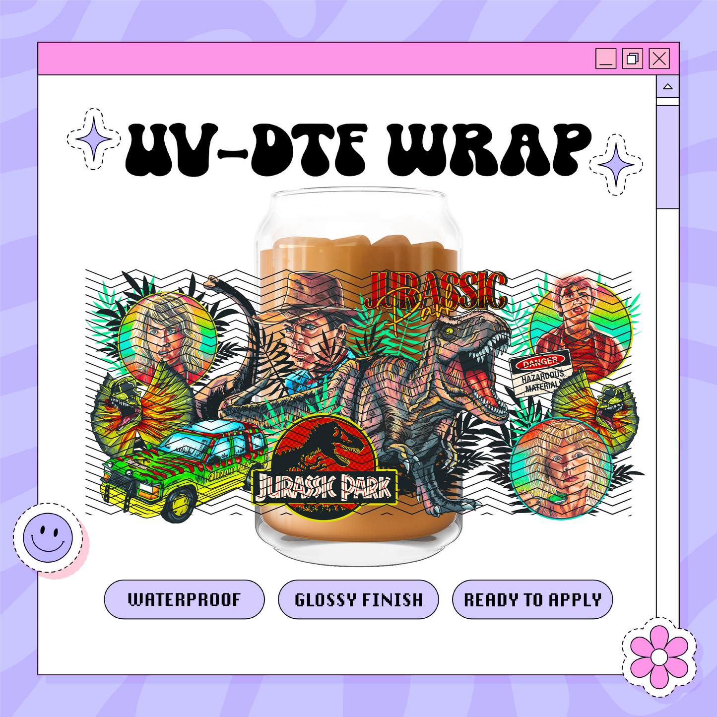 Dino World - 16oz Glass Wrap