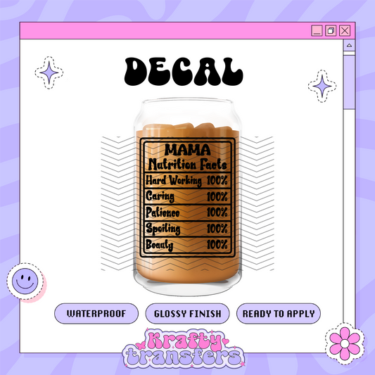 Mama Nutrition - UVDTF Decal