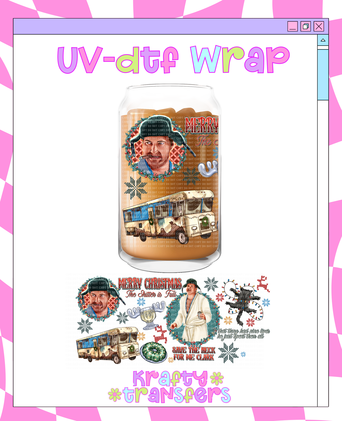Xmas Save The Neck - 16 oz Glass Wrap