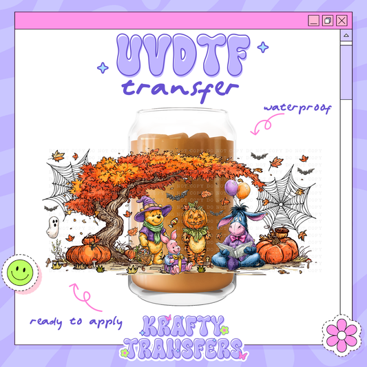 Dis Spooky Bear & Friends - 16oz Glass Wrap