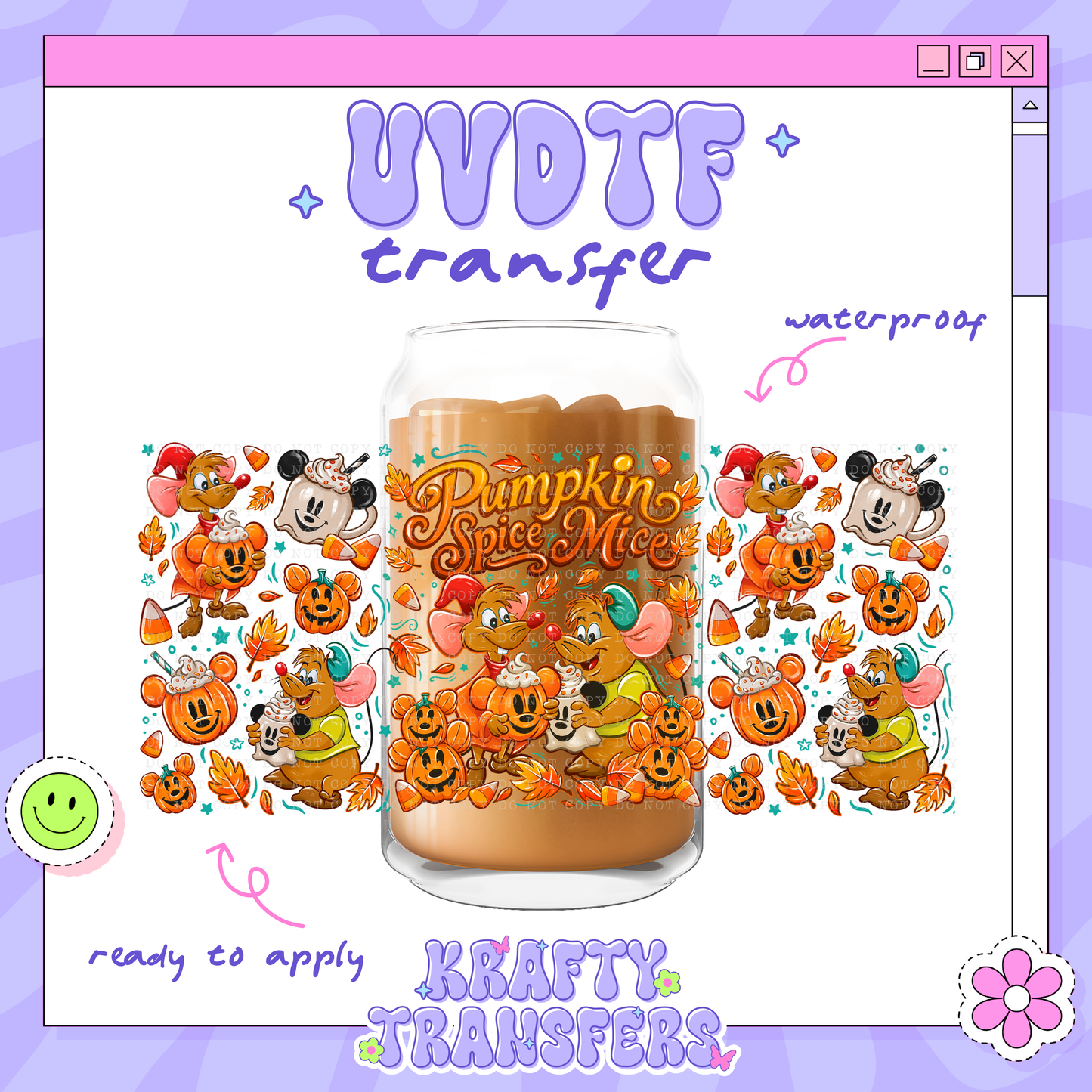 Dis Spooky Pumpkin Spice Mice - 16oz Glass Wrap