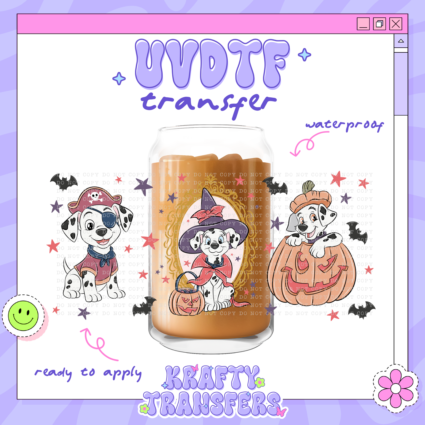 Dis Spooky Dalmatians - 16oz Glass Wrap
