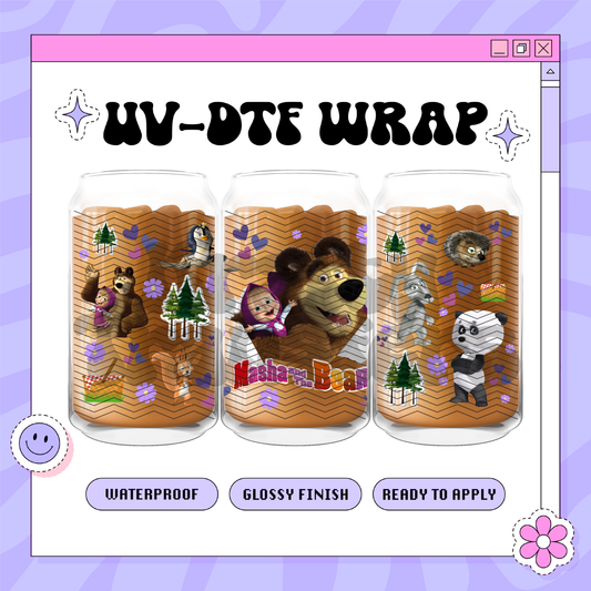 Masha & Bear Show - 16oz Glass Wrap