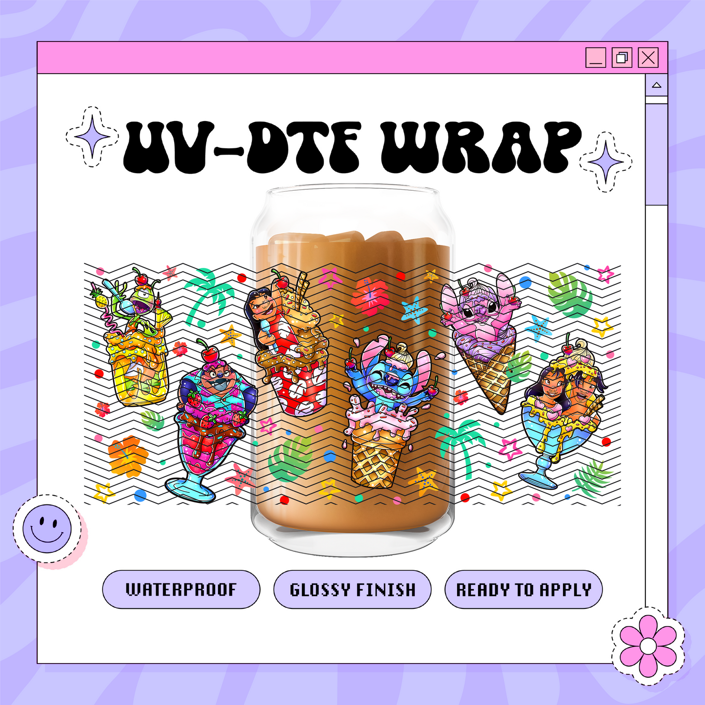 Dis Alien Ice Cream - 16oz Glass Wrap