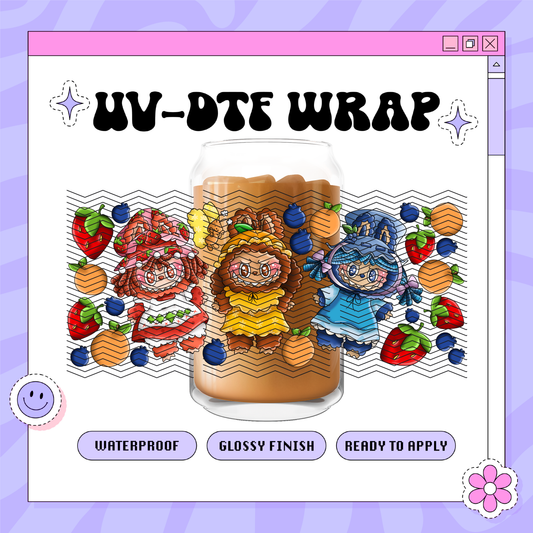 Labubu Strawberry Friends Exclusive - 16oz Glass Wrap