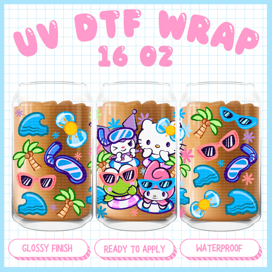 Kawaii Beach - 16 oz UV DTF WRAP