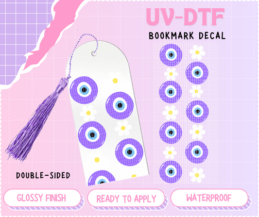 Evil Eye Purple Bookmark | Double Sided UV-DTF Decal