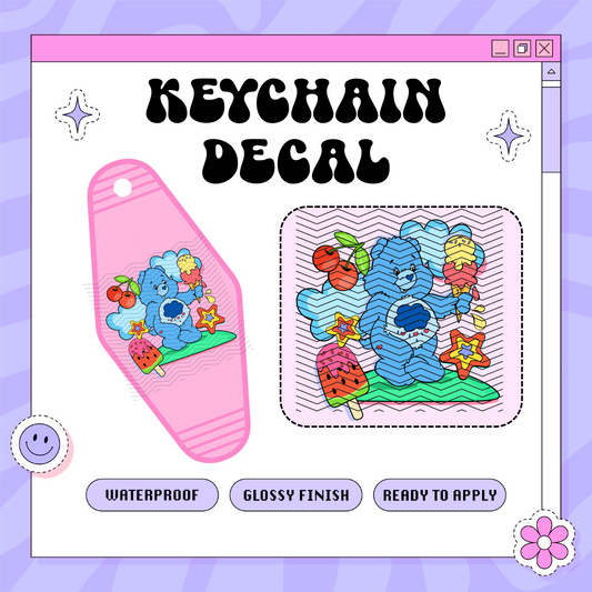 Summer Blue Bear- Motel Keychain Decal