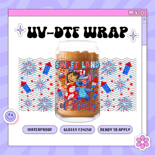 Dis Alien Fireworks - 16oz Glass Wrap