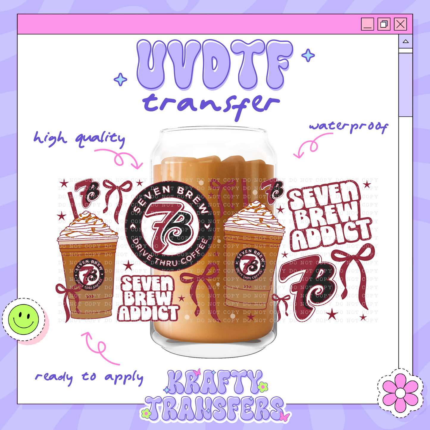 Seven Brew - 16oz Glass Wrap