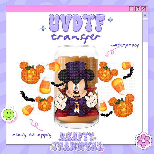 Dis Spooky Vamp Mickey - 16oz Glass Wrap