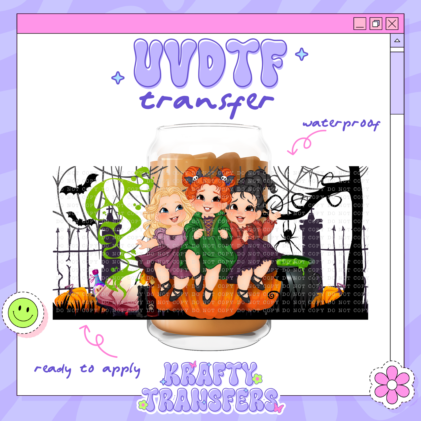 Dis Spooky Witchy Babies - 16oz Glass Wrap