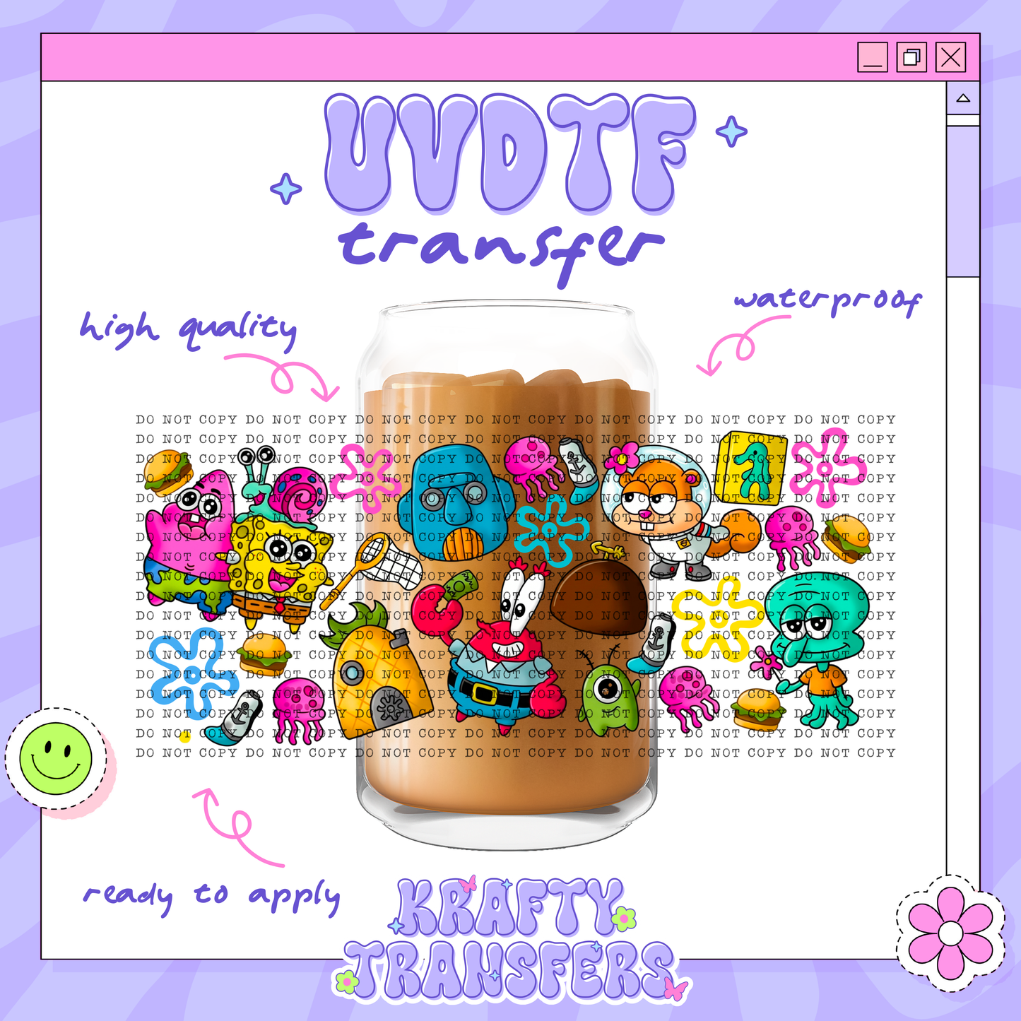 Sponge Friends Cuties  | #5 | 16oz UVDTF Wrap