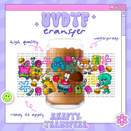 Sponge Friends Cuties  | #5 | 16oz UVDTF Wrap