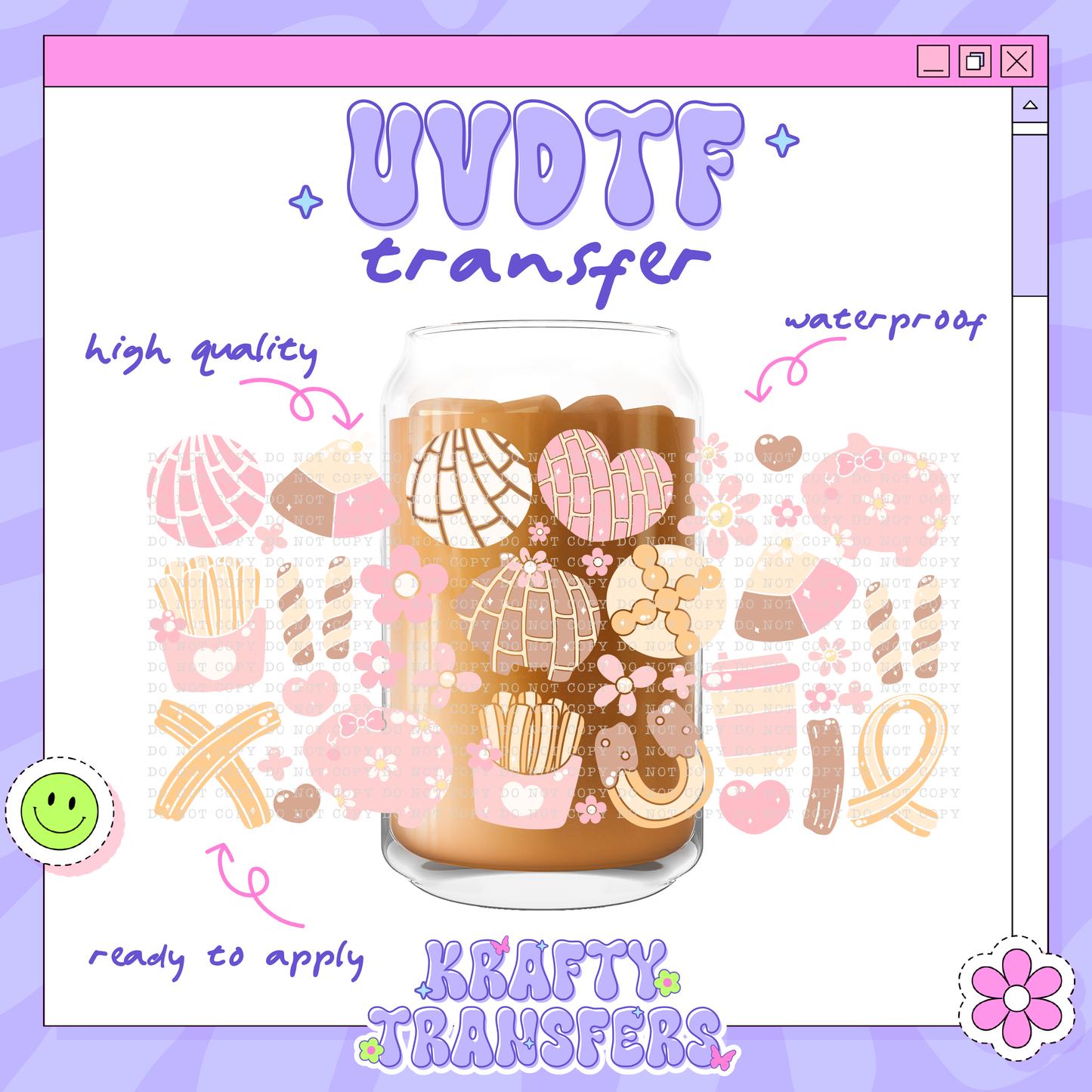Conchas Pink - 16oz Glass Wrap